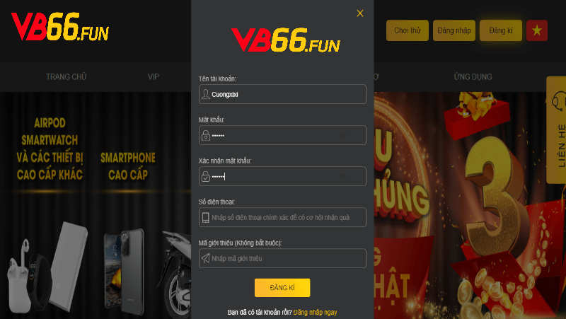 cách đăng ký vb66 một cách chi tiết